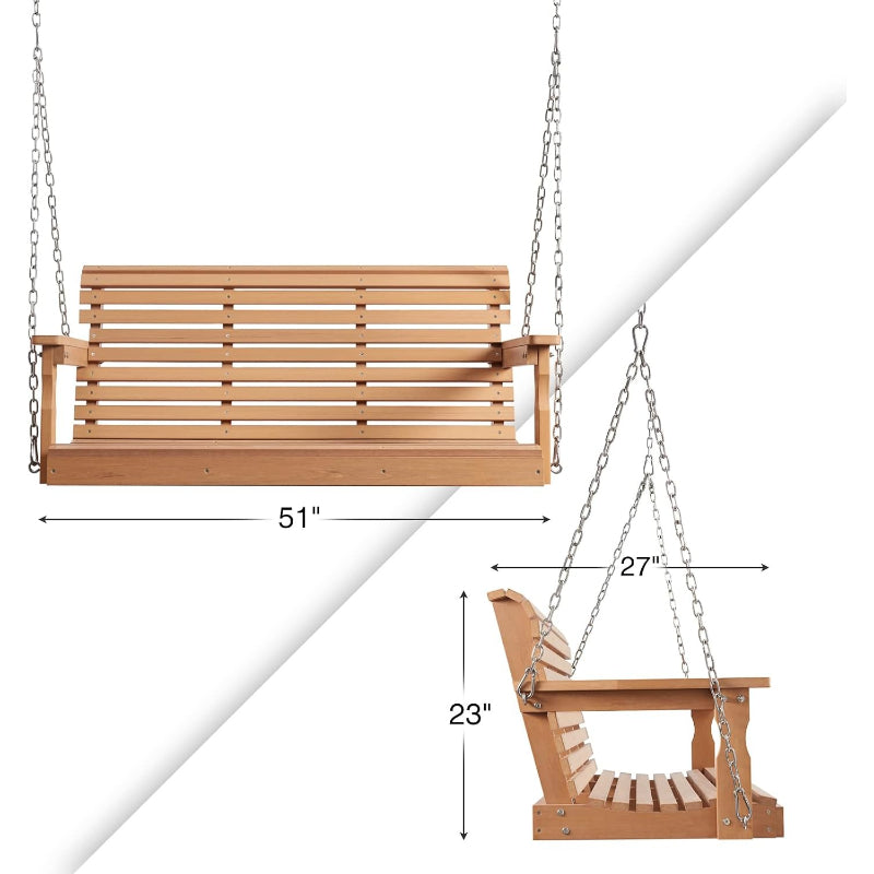 2‑Seat HDPE Hanging Porch Swing