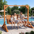 Heavy‑Duty Wooden Porch Swing Bench Stand