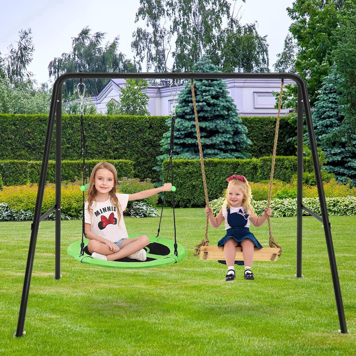 2‑Seat Heavy‑Duty A‑Frame Swing Stand