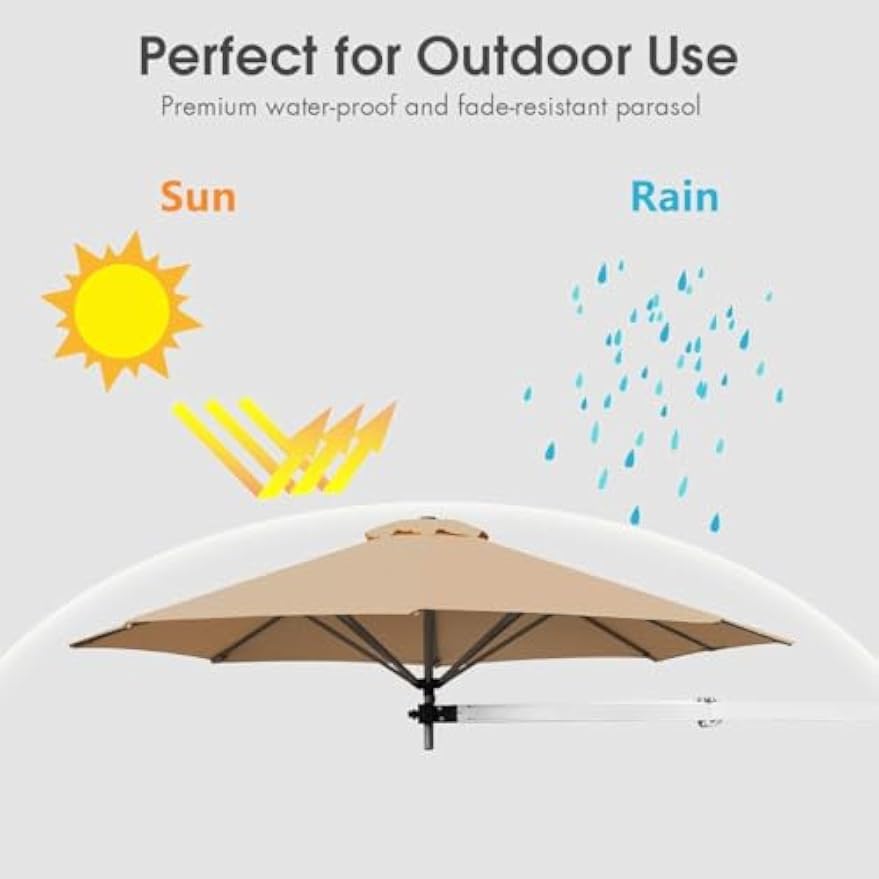 Wall‑Mounted Cantilever Patio Parasol