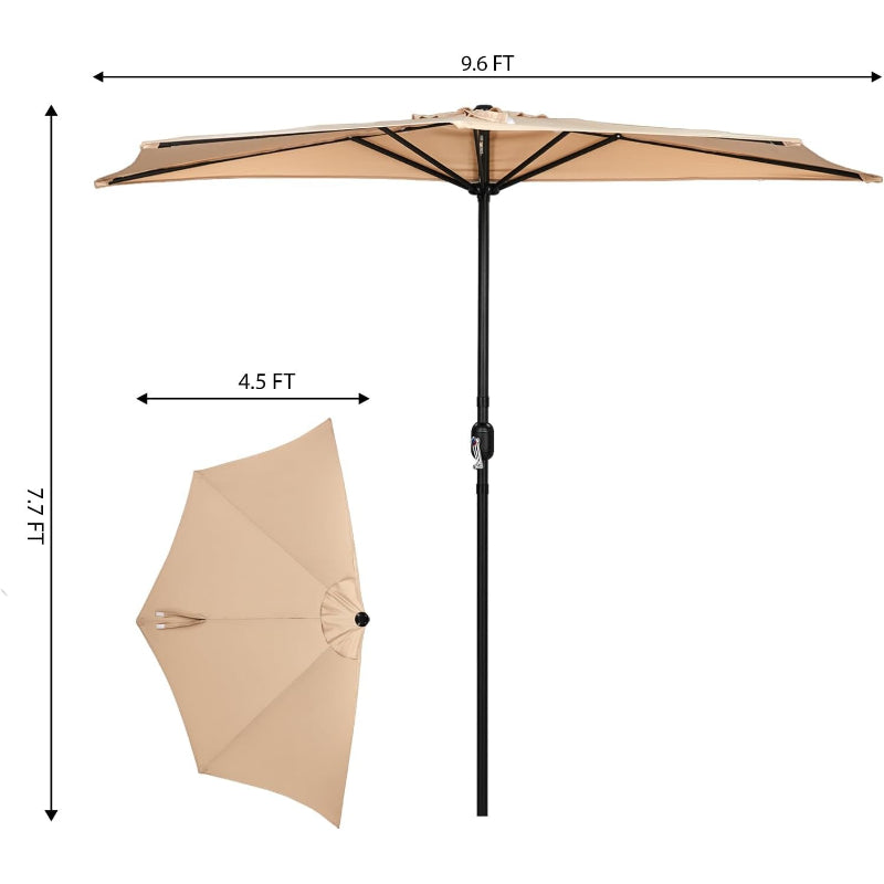9FT Half Balcony Patio Umbrella