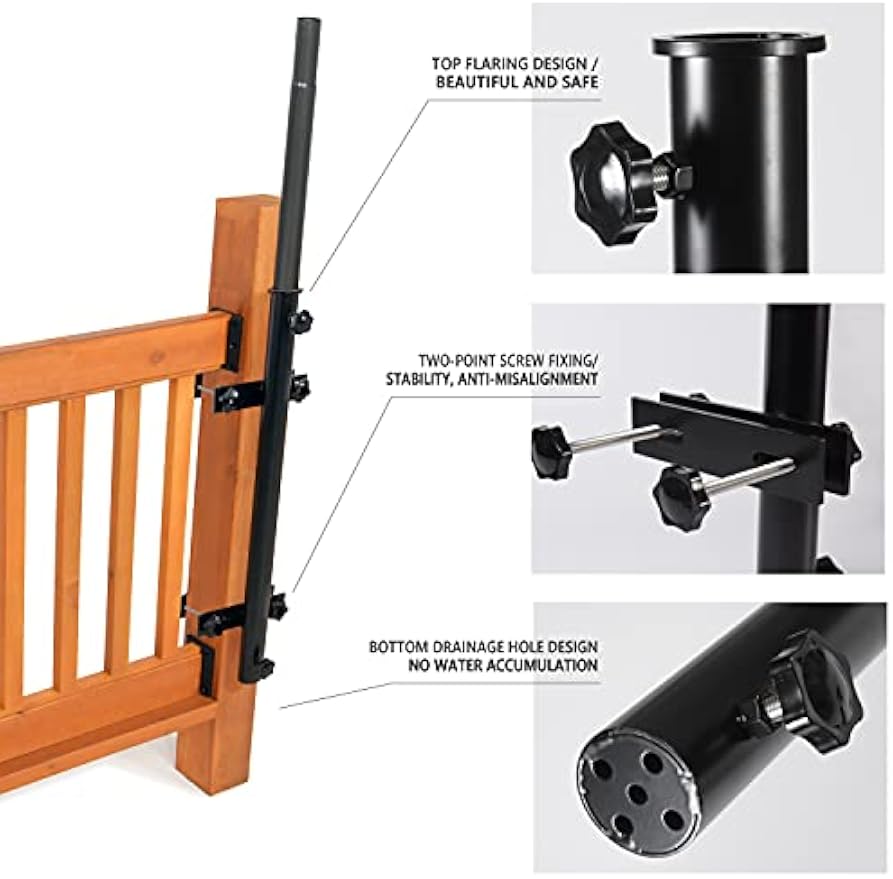 Stainless Steel Deck‑Mount Umbrella Holder
