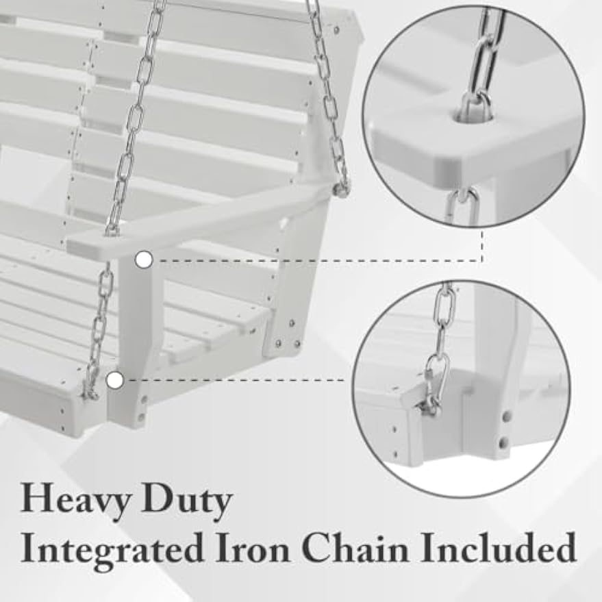 Heavy‑Duty HDPE Porch Swing with Cup Holders
