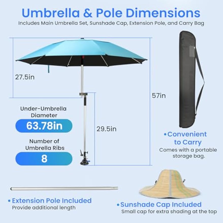 Portable Work Umbrella with Vacuum Suction Base