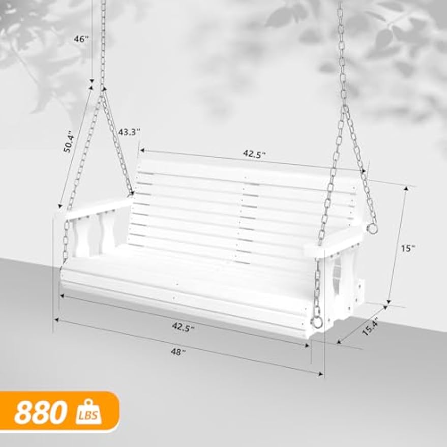 Heavy‑Duty Wooden Porch Swing