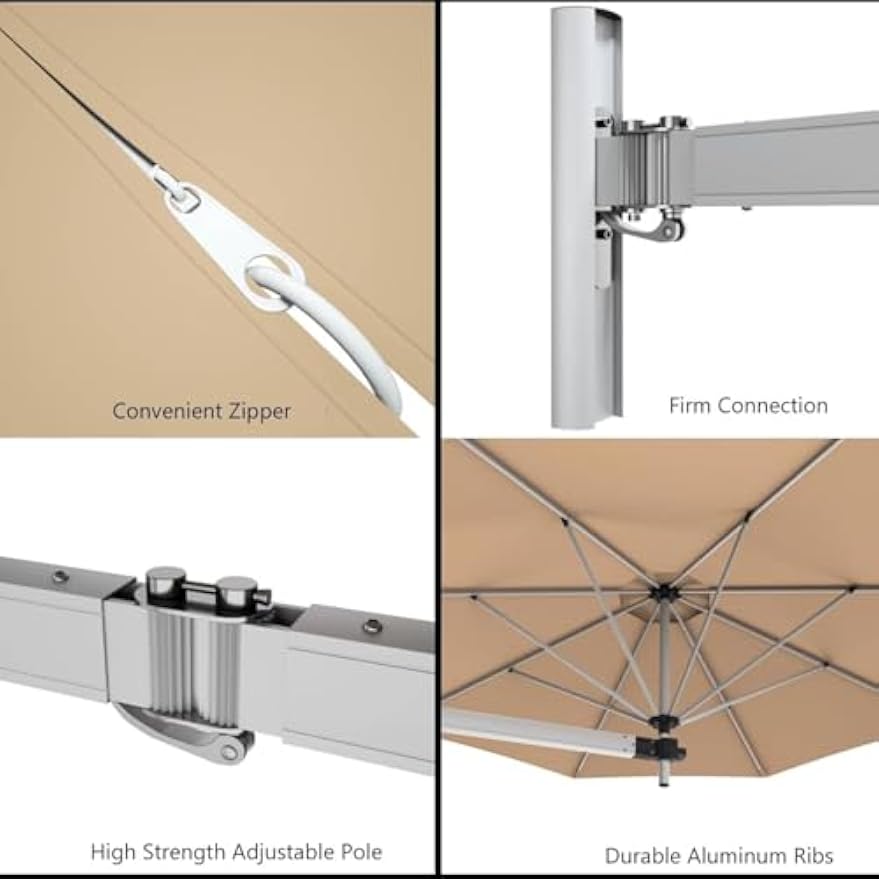 Wall‑Mounted Cantilever Patio Parasol
