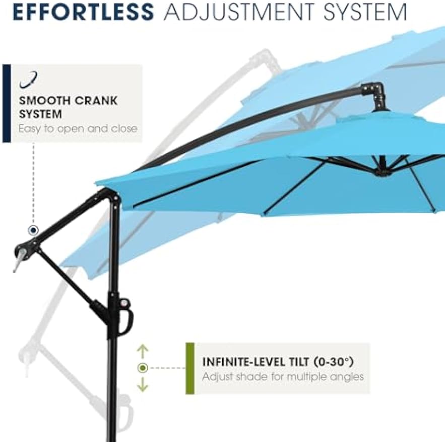 Offset Cantilever Patio Umbrella with Sandbag Base