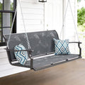 3‑Seat Textilene Hanging Porch Swing with Pillows