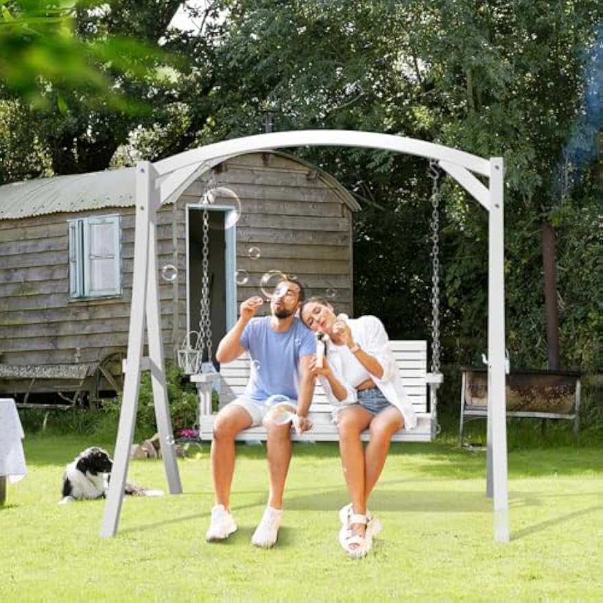 Heavy‑Duty Wooden Porch Swing