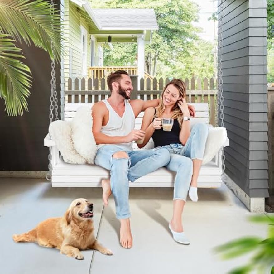 Heavy‑Duty Wooden Porch Swing