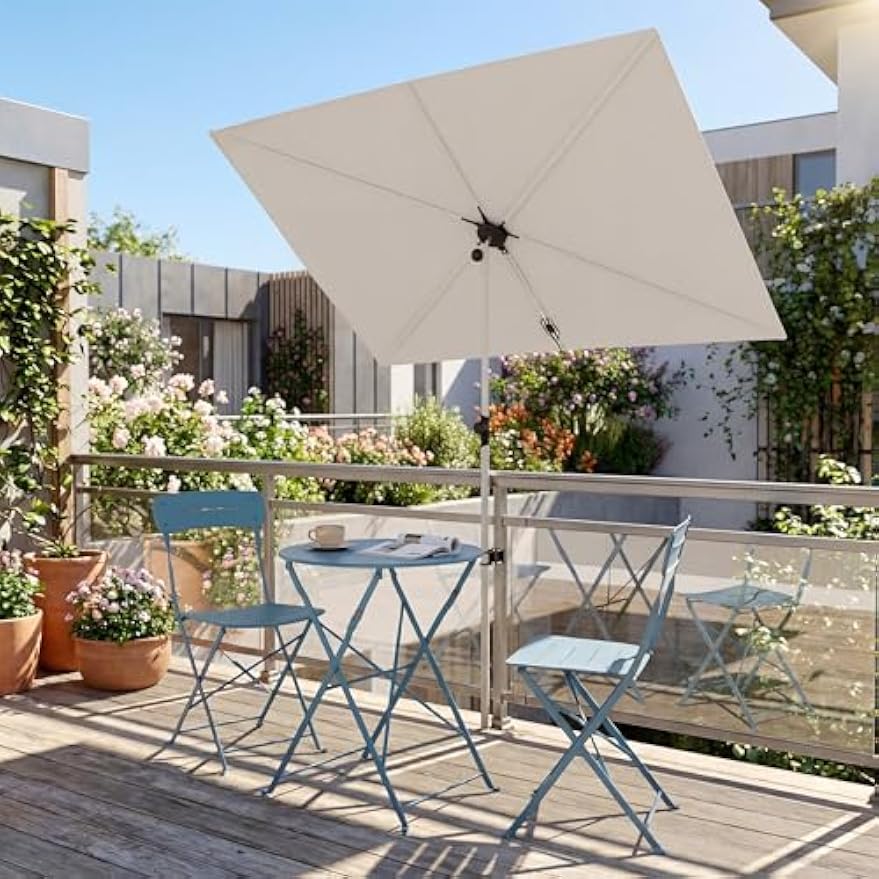 Rotating Rectangular Balcony Patio Umbrella