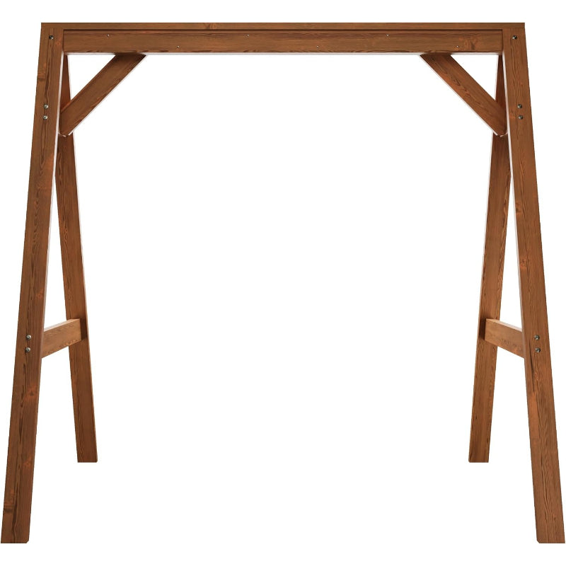 Cedar‑Stained A‑Frame Porch Swing Stand
