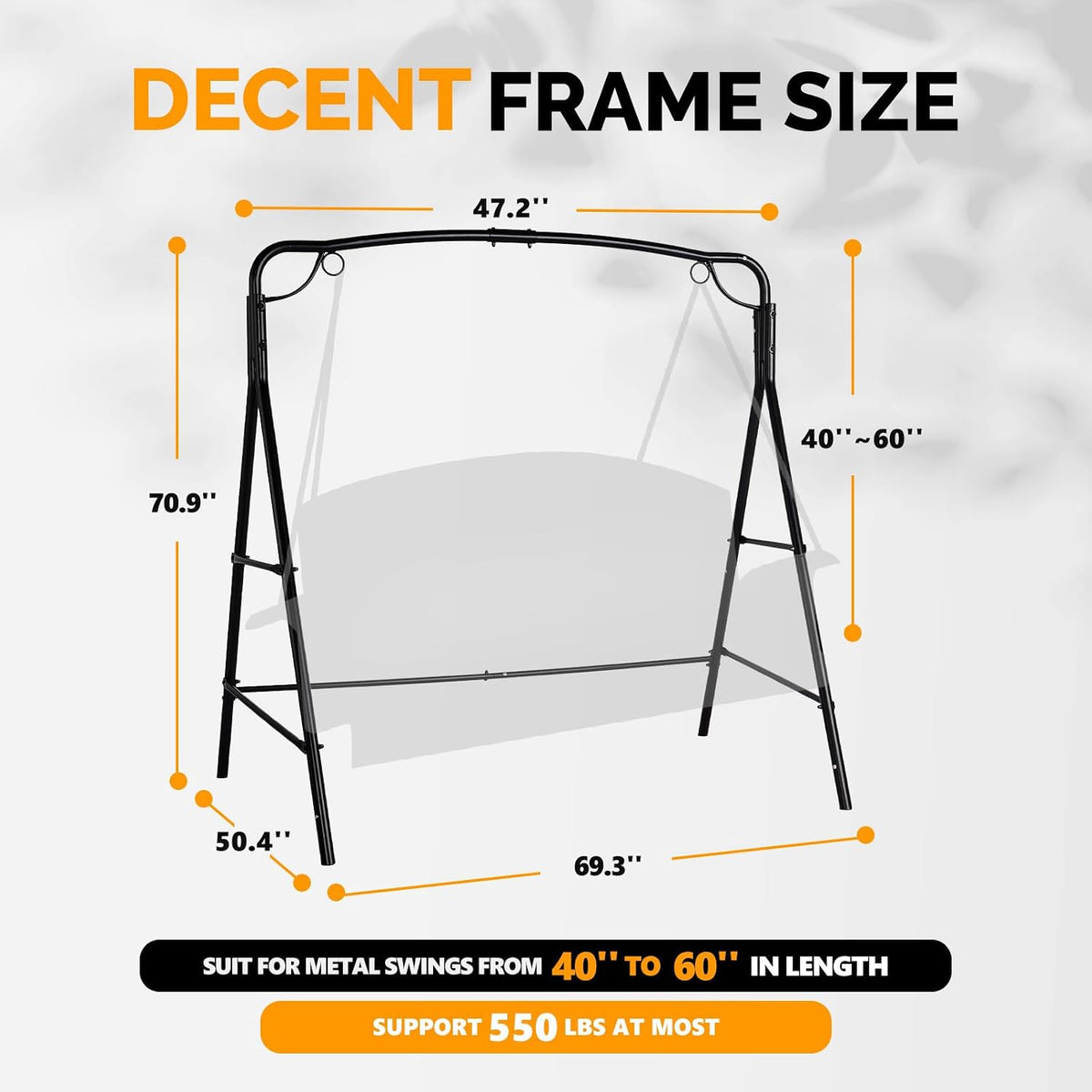Heavy‑Duty Steel Porch Swing Stand