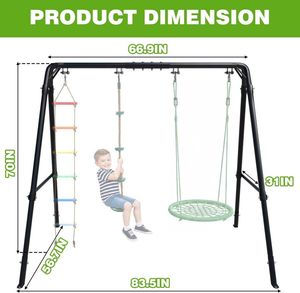 Adjustable‑Height Heavy‑Duty Metal Porch Swing Stand