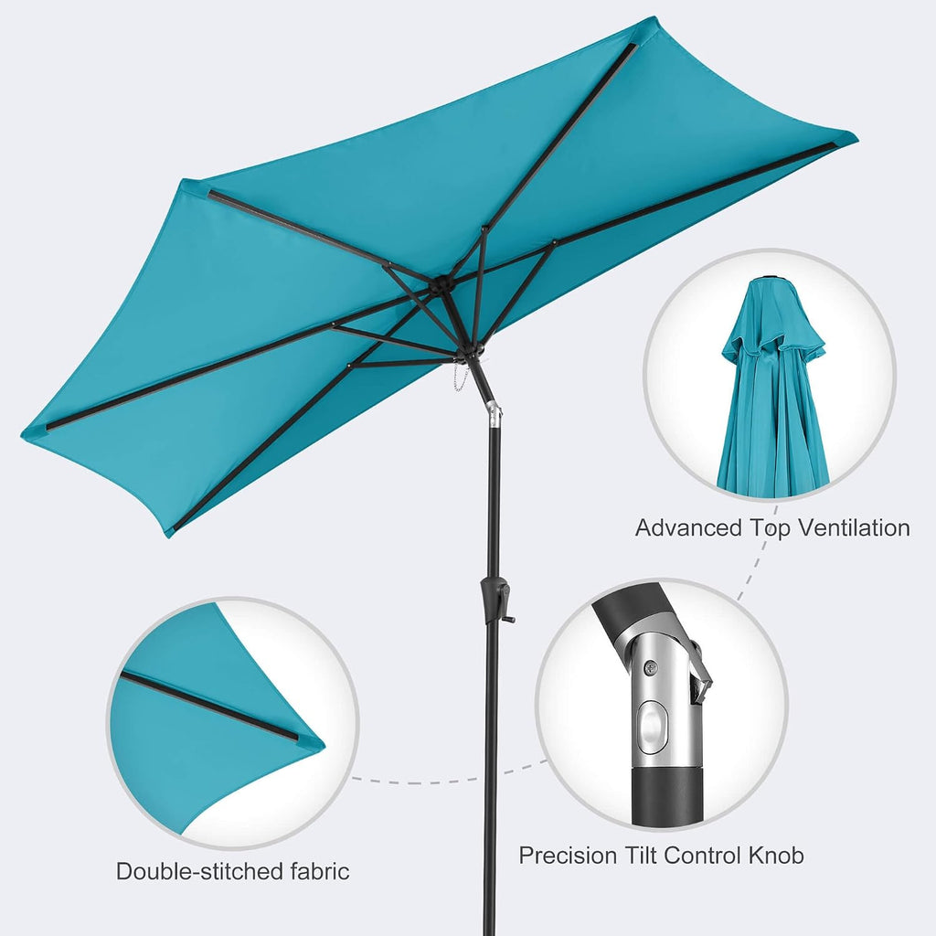 Push‑Button Tilt Half Round Patio Umbrella