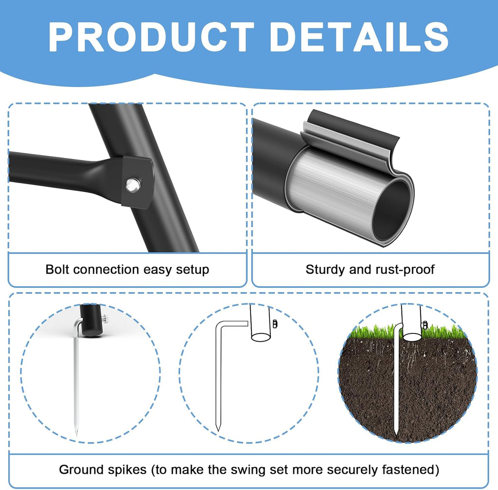 2‑Seat Heavy‑Duty A‑Frame Swing Stand