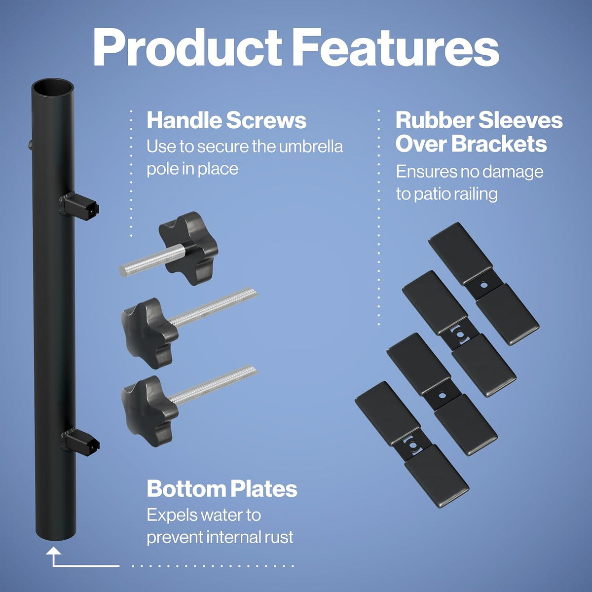 Railing‑Mount Patio Umbrella Holder