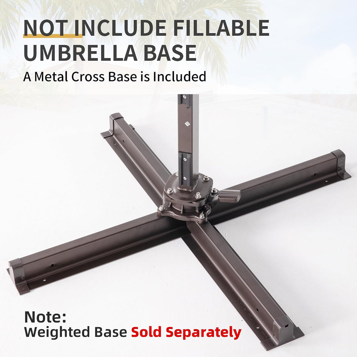 Rotating Rectangular Cantilever Patio Umbrella with Lights