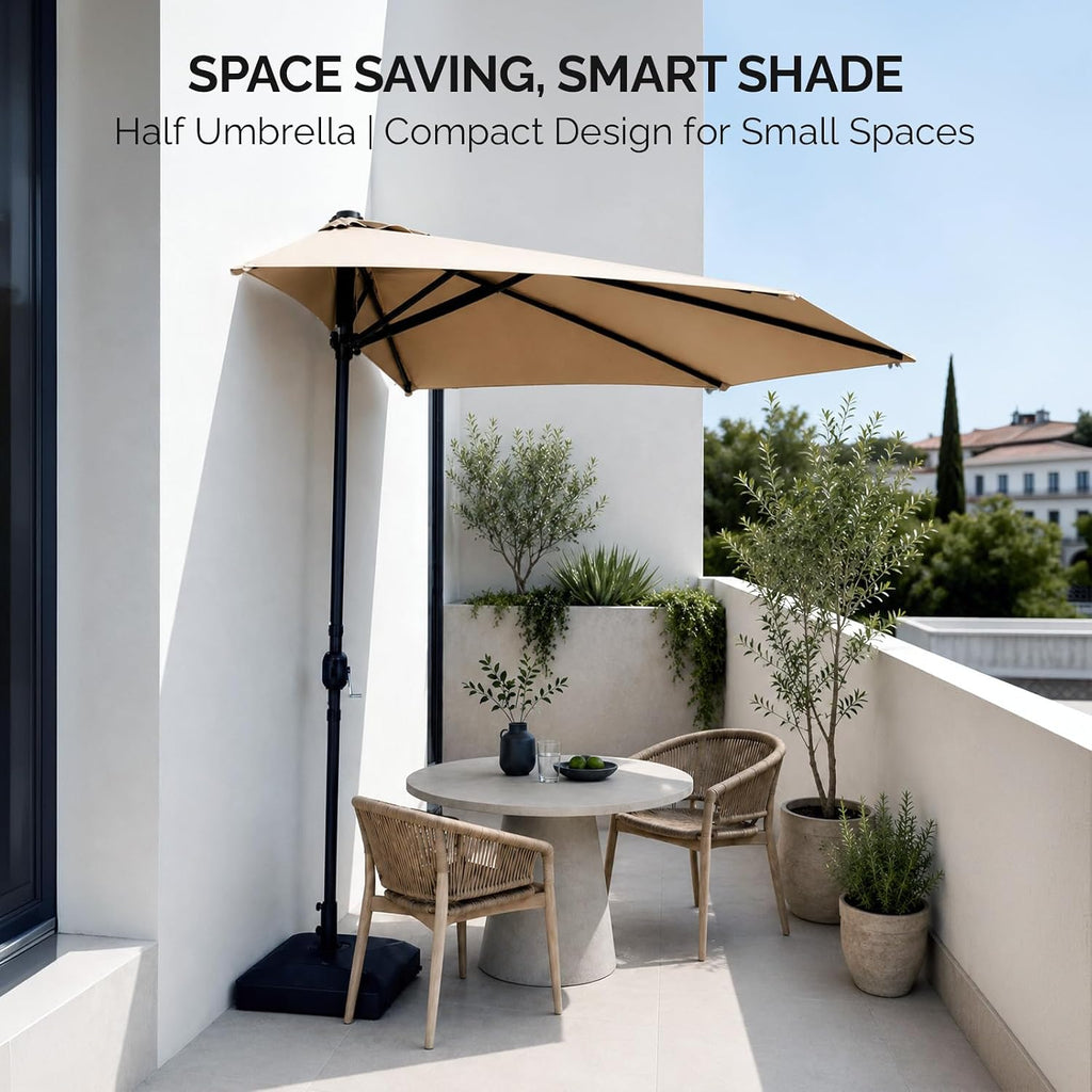 9FT Half Balcony Patio Umbrella