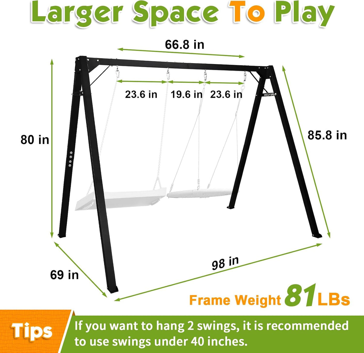 Extra‑Large Heavy‑Duty A‑Frame Metal Swing Stand