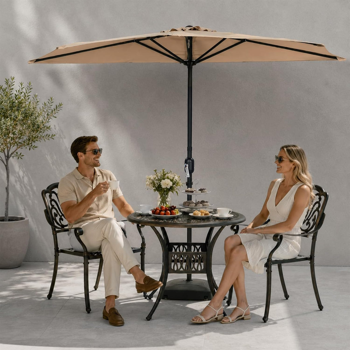 9FT Half Balcony Patio Umbrella