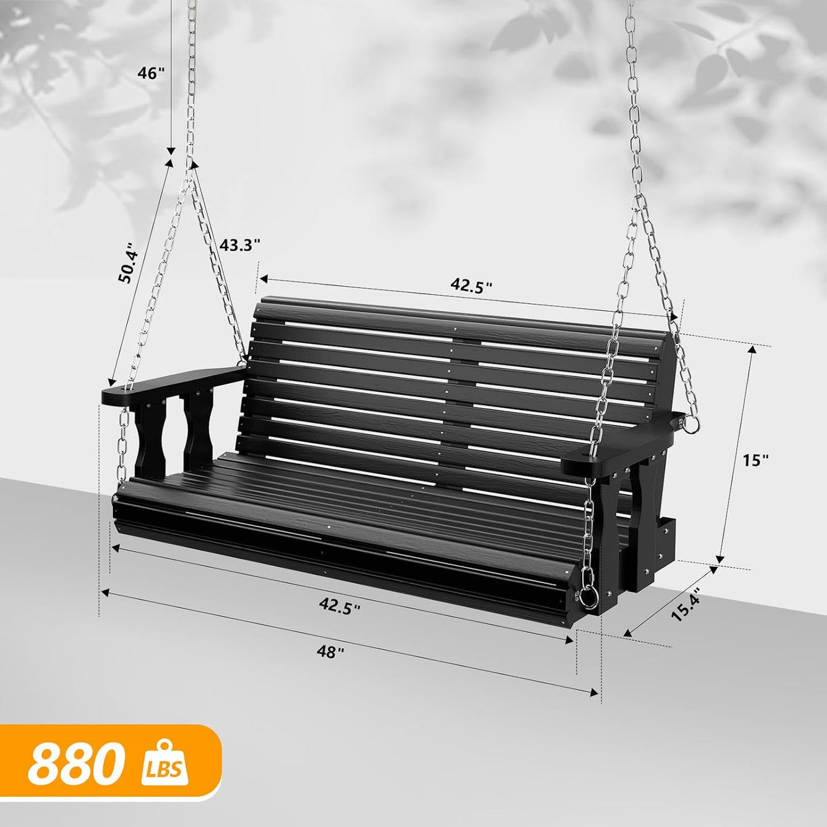 Heavy‑Duty Wooden Porch Swing