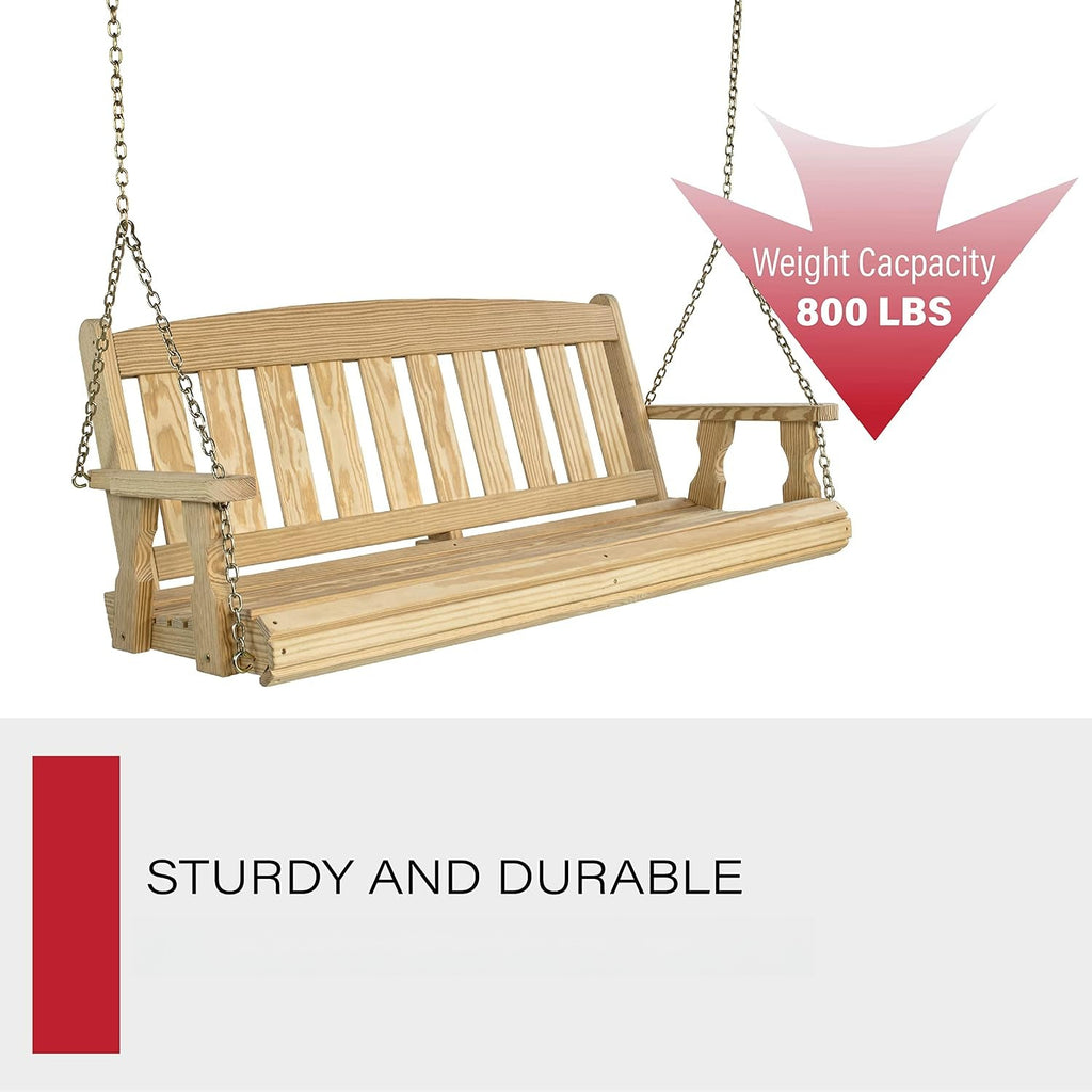 Heavy‑Duty Mission Treated Porch Swing