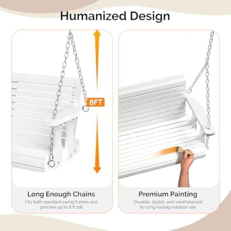 Heavy‑Duty Wooden Porch Swing