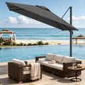 Rotating Square Offset Cantilever Patio Umbrella with Crank