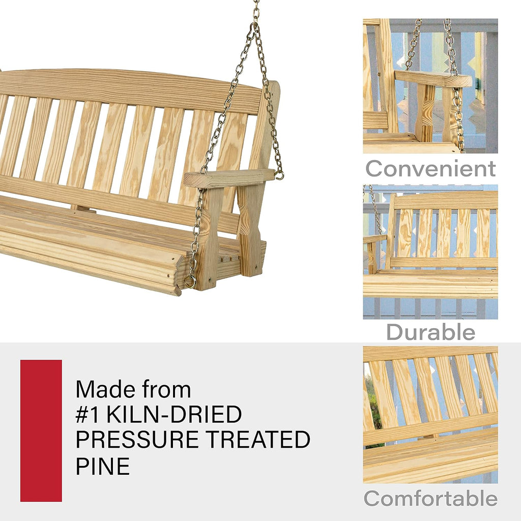 Heavy‑Duty Mission Treated Porch Swing
