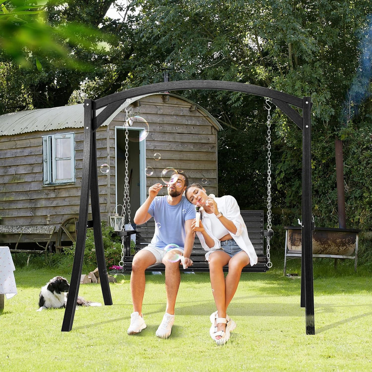Heavy‑Duty Wooden Porch Swing