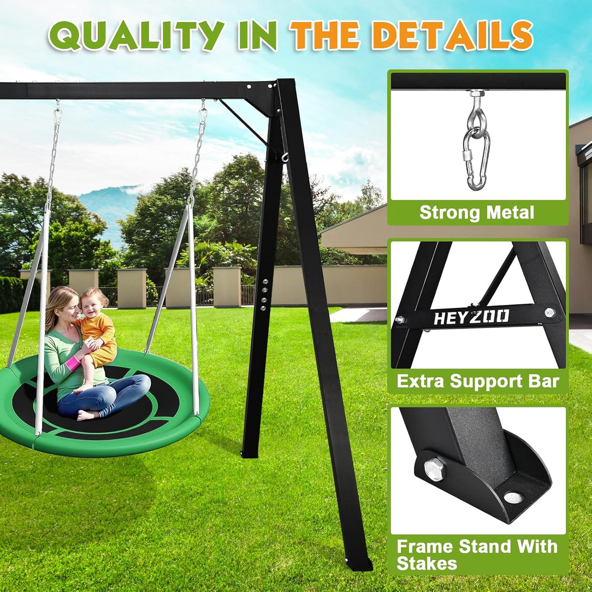 Extra‑Large Heavy‑Duty A‑Frame Metal Swing Stand