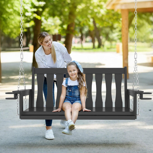 2‑Seat All‑Weather Hanging Porch Swing Bench