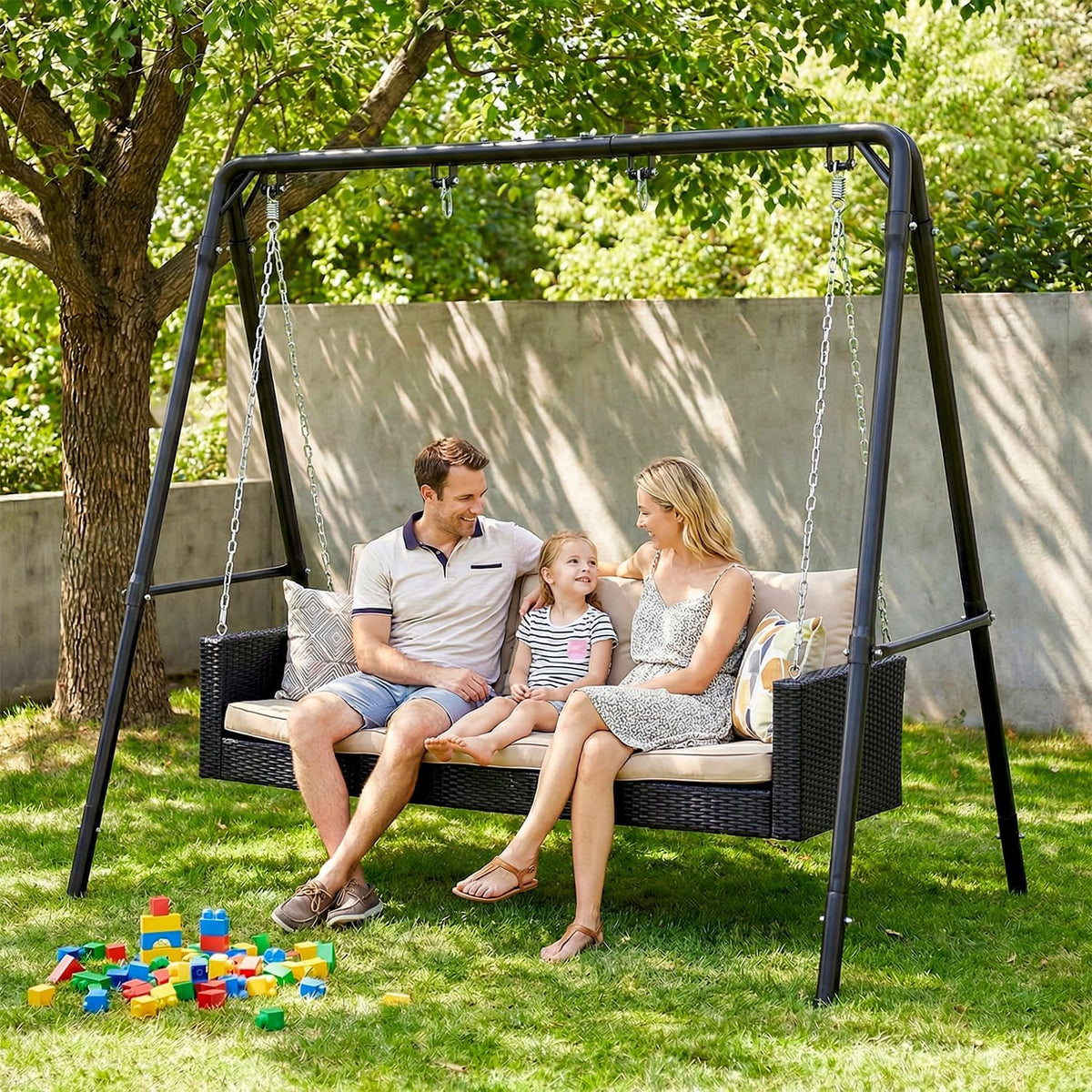 Adjustable‑Height Heavy‑Duty Metal Porch Swing Stand