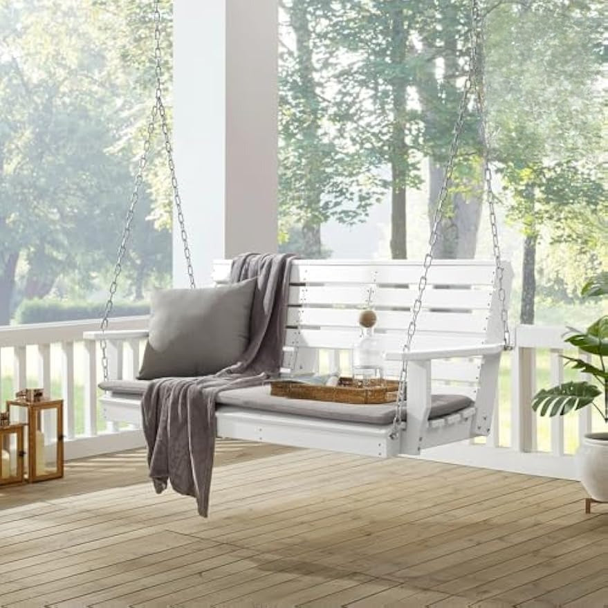Heavy‑Duty HDPE Porch Swing with Cup Holders