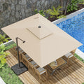 Double‑Top Rotating Rectangular Offset Cantilever Patio Umbrella