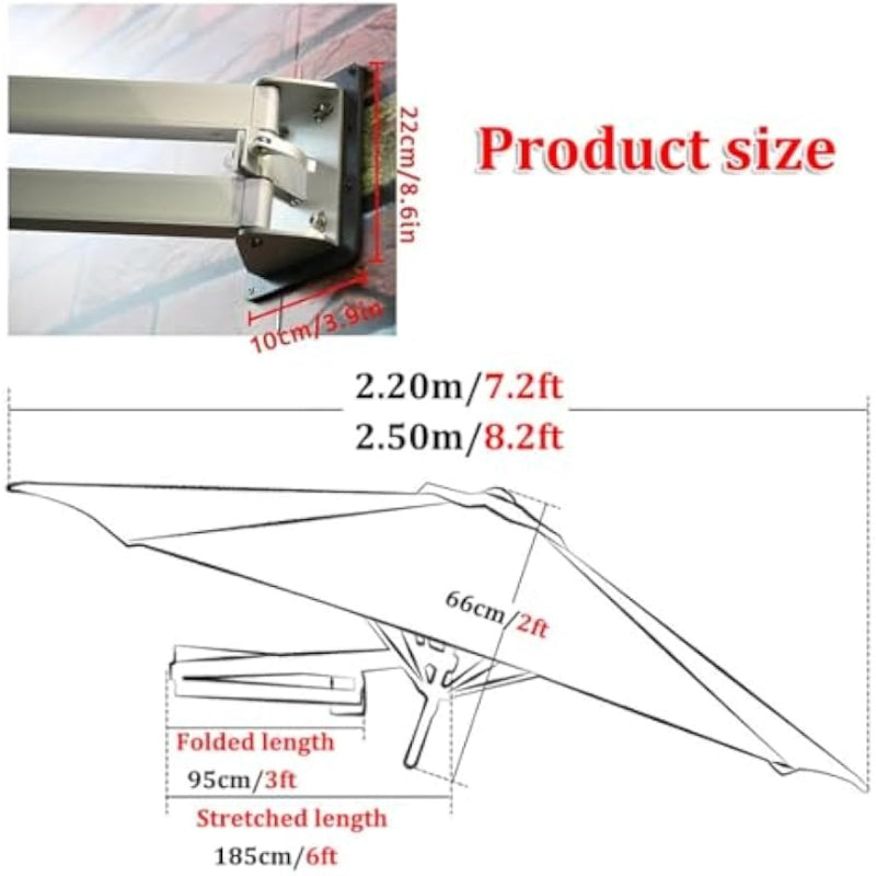 Wall‑Mounted Adjustable Outdoor Patio Parasol