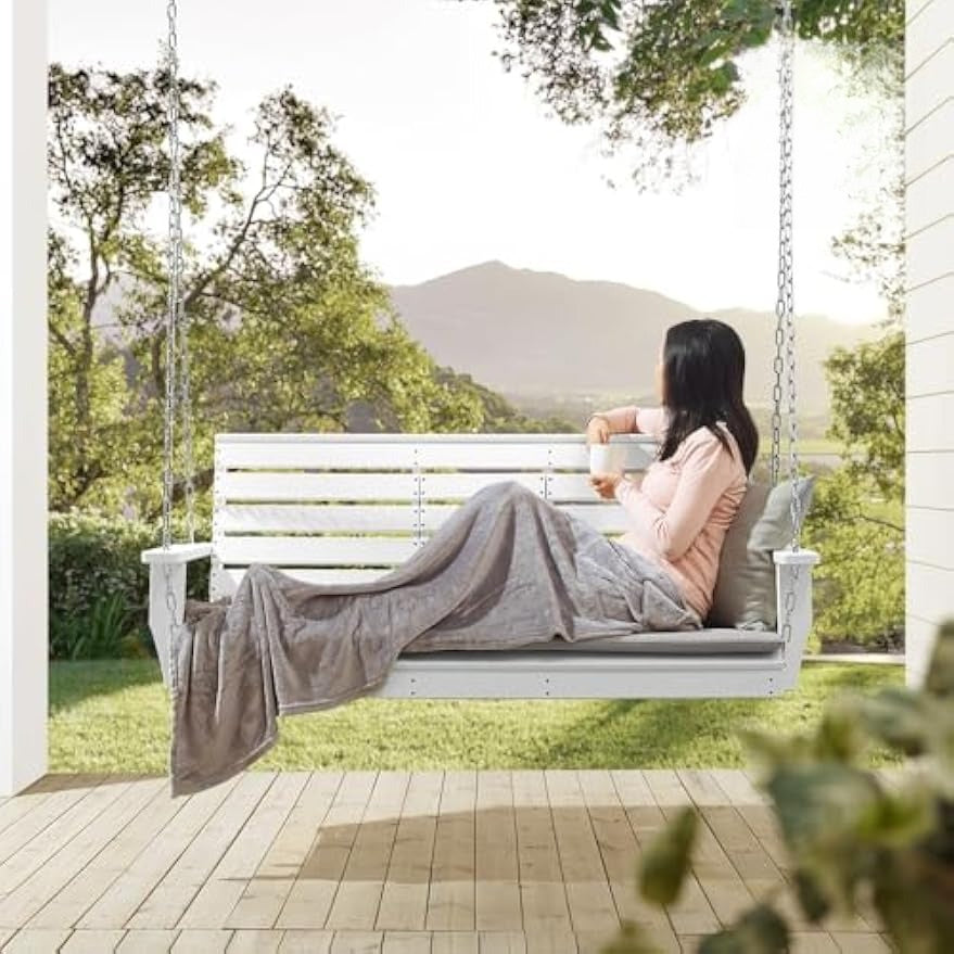 Heavy‑Duty HDPE Porch Swing with Cup Holders
